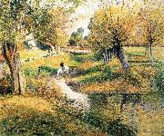 Camille Pissarro Creek France oil painting artist